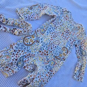 Floral Paisley Baby Onesie with Headband